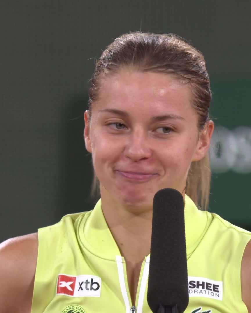 Maja can't believe it 🎙️ #RolandGarros