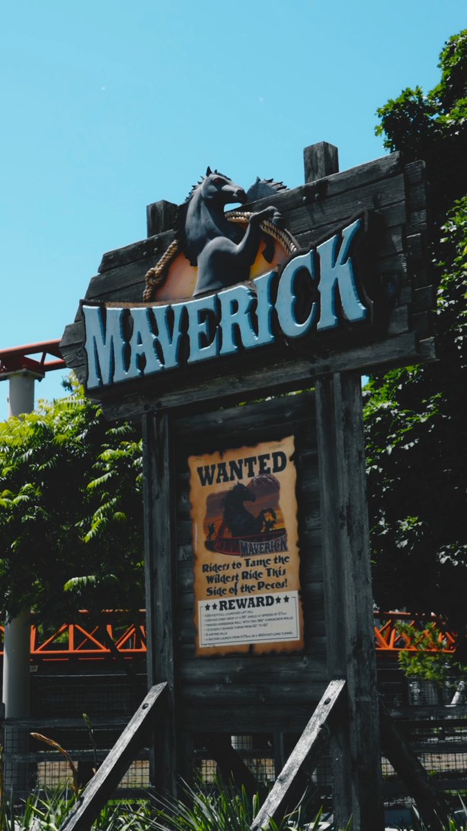 Every frontier has a legend. This one launches at 70 mph in three seconds. 🏜️ 🎢 #Maverick #CedarPoint