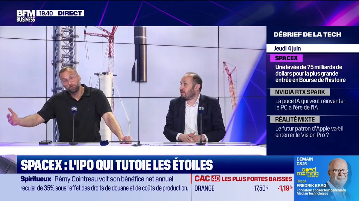 SpaceX : l'IPO qui tutoie les étoiles "Elon Musk a réussi avec l'argent du contribuable américain à fabriquer des monopoles sur les lanceurs et les télécoms de l'espace. Il a créé une industrie de l'espace" 💬Thomas Serval 🎙️François Sorel