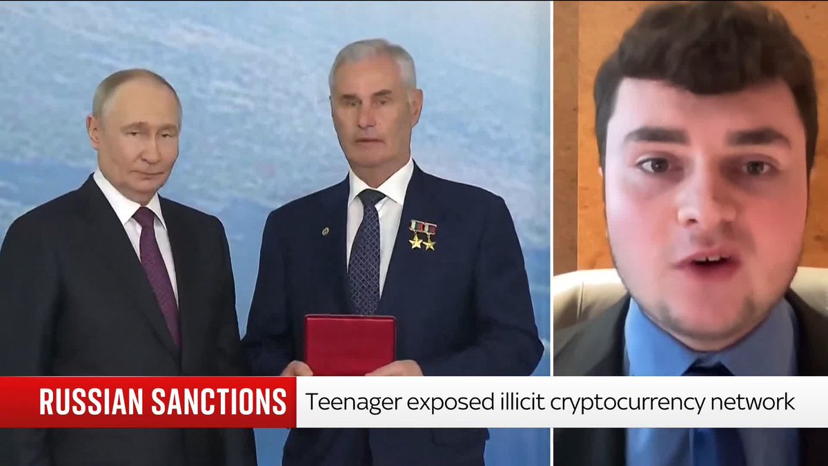 "What I discovered is that state-sanctioned actors heavily utilise cryptocurrency to launder their funds." The youngest person to ever be sanctioned by Russia, 17-year-old Alexander Browder, tells Sky's Jonathan Samuels about what exactly he exposed
