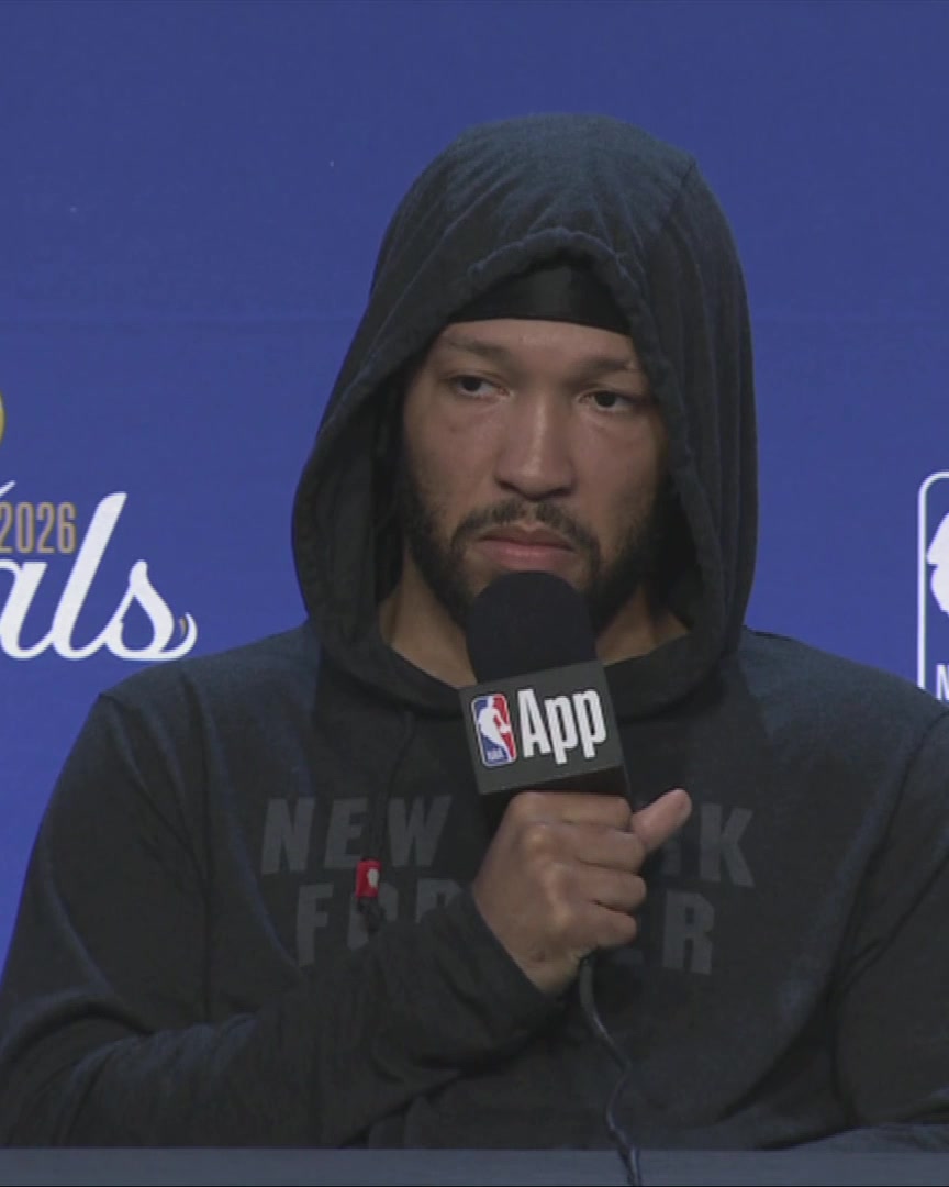 Jalen Brunson asked about Josh Hart’s energy/performance in Game 1: “His energy is just relentless - it doesn’t stop..he eats candy all the time,” Brunson said, comparing him to a kid with boundless energy. Hart had 15 rebs, 6 ast, 4 stl & 0 TOs in 27 min