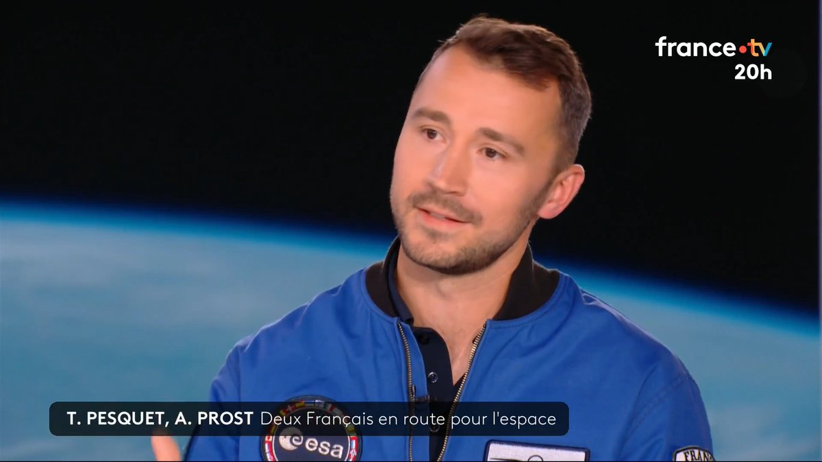 🚀🇫🇷 "Il est juste à côté donc je ne vais pas le dire trop fort" Arnaud Prost, qui va effectuer sa première mission spatiale, se confie sur son "modèle", Thomas Pesquet. #JT20h Thomas Pesquet