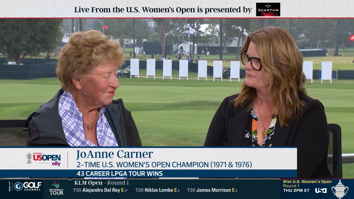 "You could drop me off at the course early in the morning, and pick me up when it's dark, and I would just be happy as could be." 🥹 (5:01) It was an honor to have the iconic JoAnne "Big Mama" Carner join us on Live From the U.S. Women's Open at Riviera