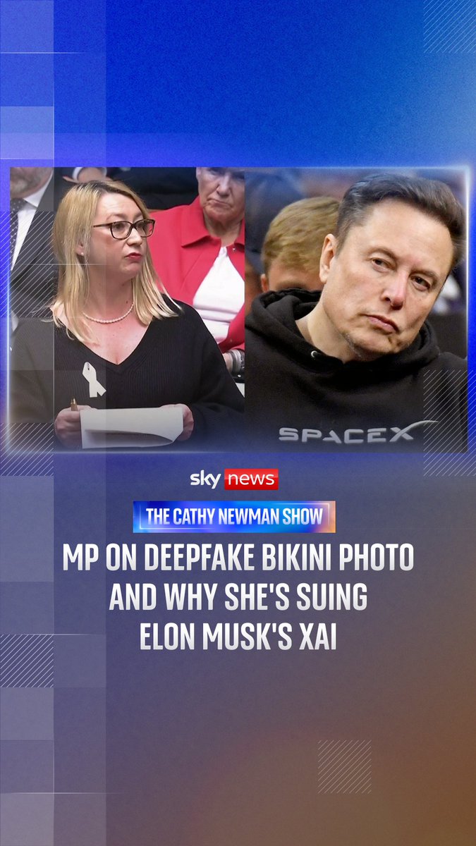 Speaking to Sky's Cathy Newman, Jess Asato MP said deepfake images made of her using Elon Musk's Grok AI were "scary, demeaning and humiliating", but left her angry.