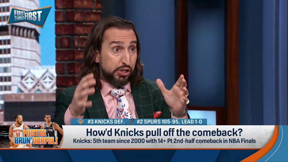 “I think the biggest difference is: the Spurs are not yet a great team and the Knicks are a great team.” nick wright reacts to the Knicks’ Game 1 win over the Spurs: