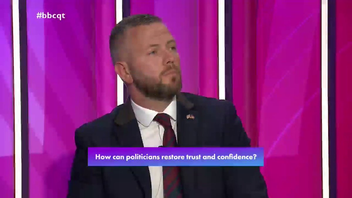 "Get normal people in politics, people who care about the place... and not use it as a stepping stone for other things" Reform UK's Robert Kenyon says less “career politicians” would “certainly help” politics, saying people in Wigan have been “left behind” #bbcqt