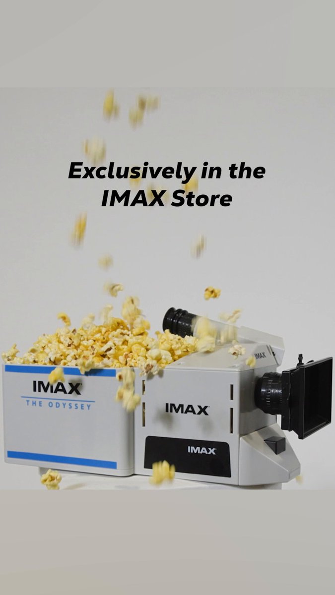 It's no myth. We turned our iconic Film Camera into a popcorn bucket. 😎🍿 Featuring a scene in our exclusive 1.43:1 Expanded Aspect Ratio in the viewfinder, it’s one of the models Christopher Nolan used during the filming of #TheOdysseyMovie. Now that's history-making. #ShotEntirelyWithIMAXFilmCameras