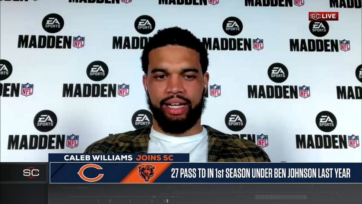 Madden 27 cover athlete Caleb Williams joins SportsCenter to discuss his passion for video games, the Bears' 2025 season and his goals for this season 🏈