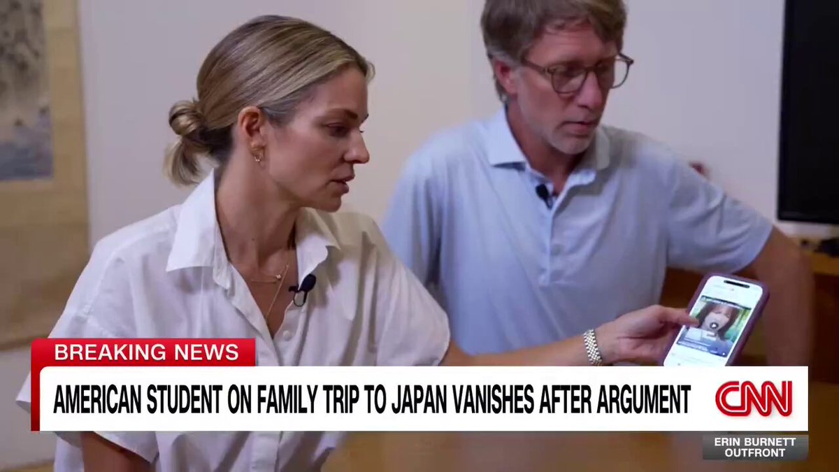 An urgent search is underway for an Alabama college student who disappeared while on a family vacation in Japan. His parents speak with CNN: “When he turned off his location… I knew something was wrong.”
