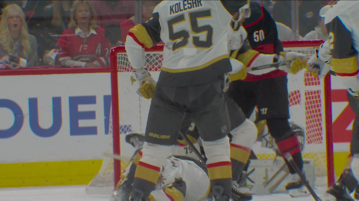 Brayden McNabb took a puck to the visor blocking a Hurricanes shot.