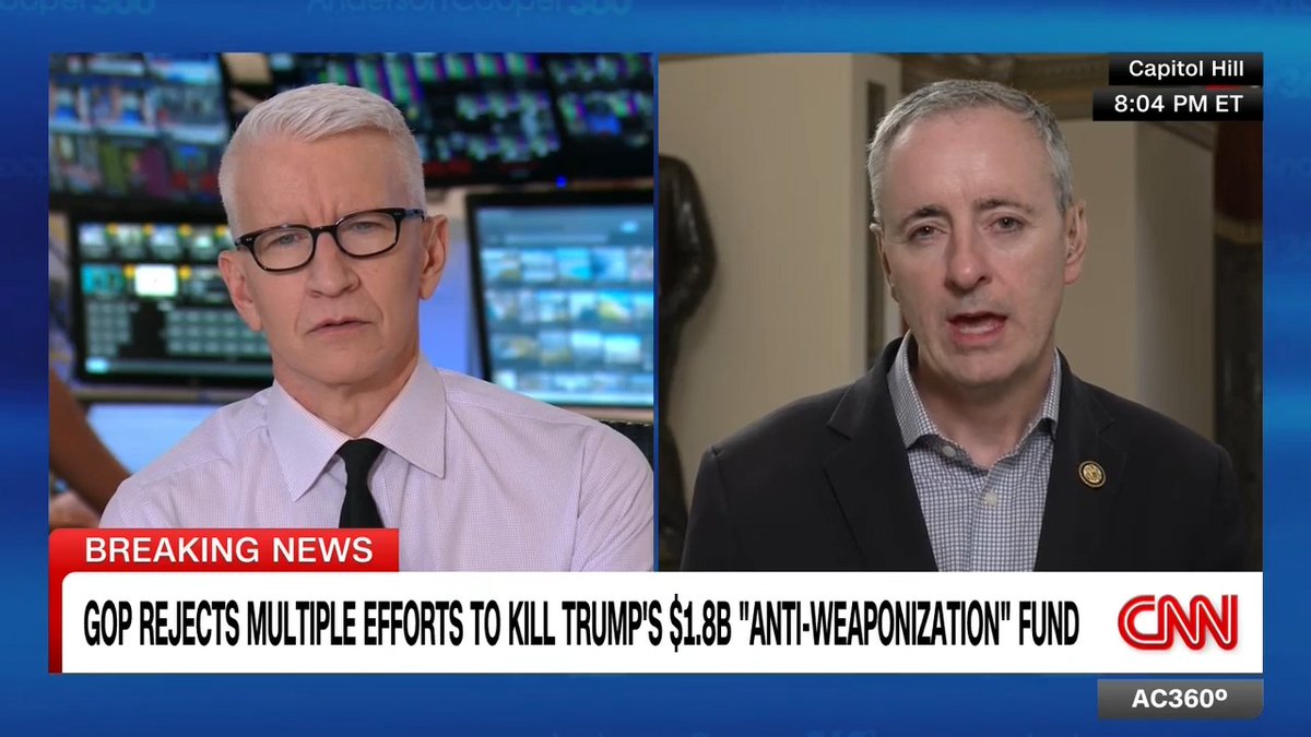 GOP Rep. Brian Fitzpatrick, who introduced bipartisan legislation aimed at blocking the DOJ from using federal money to pay out claims through the "anti-weaponization" fund, says, "We’re not going to stop. We’re going to continue to push this.”