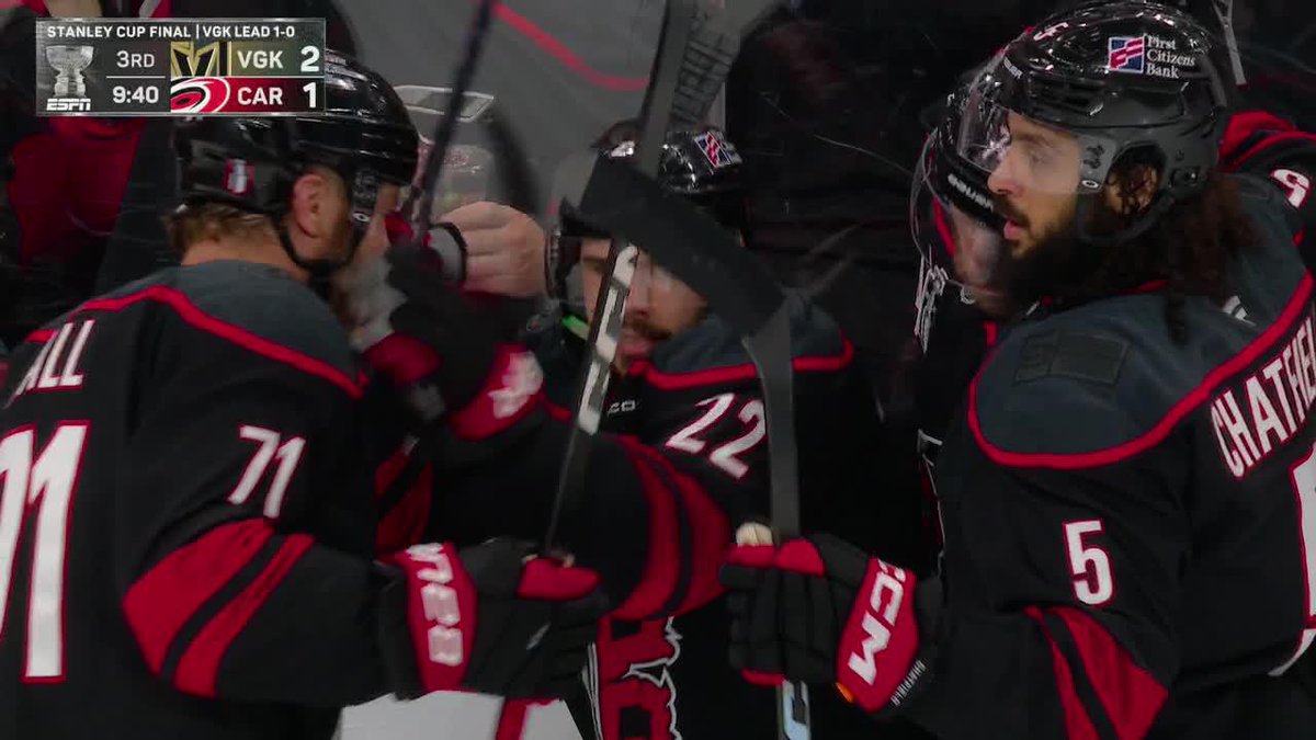 IT AIN'T OVER 👀 Carolina gets its first goal of Game 2! #StanleyCup