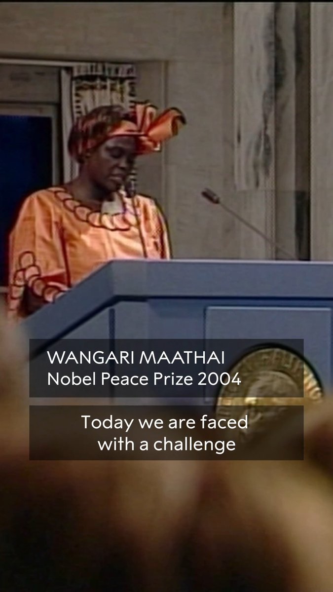 In her Nobel Prize lecture, peace laureate Wangari Maathai spoke about democracy and the responsibility we have to take care of our planet Earth. Maathai was awarded the 2004 Nobel Peace Prize “for her contribution to sustainable development, democracy and peace.” Hear her full prize lecture: #WorldEnvironmentDay
