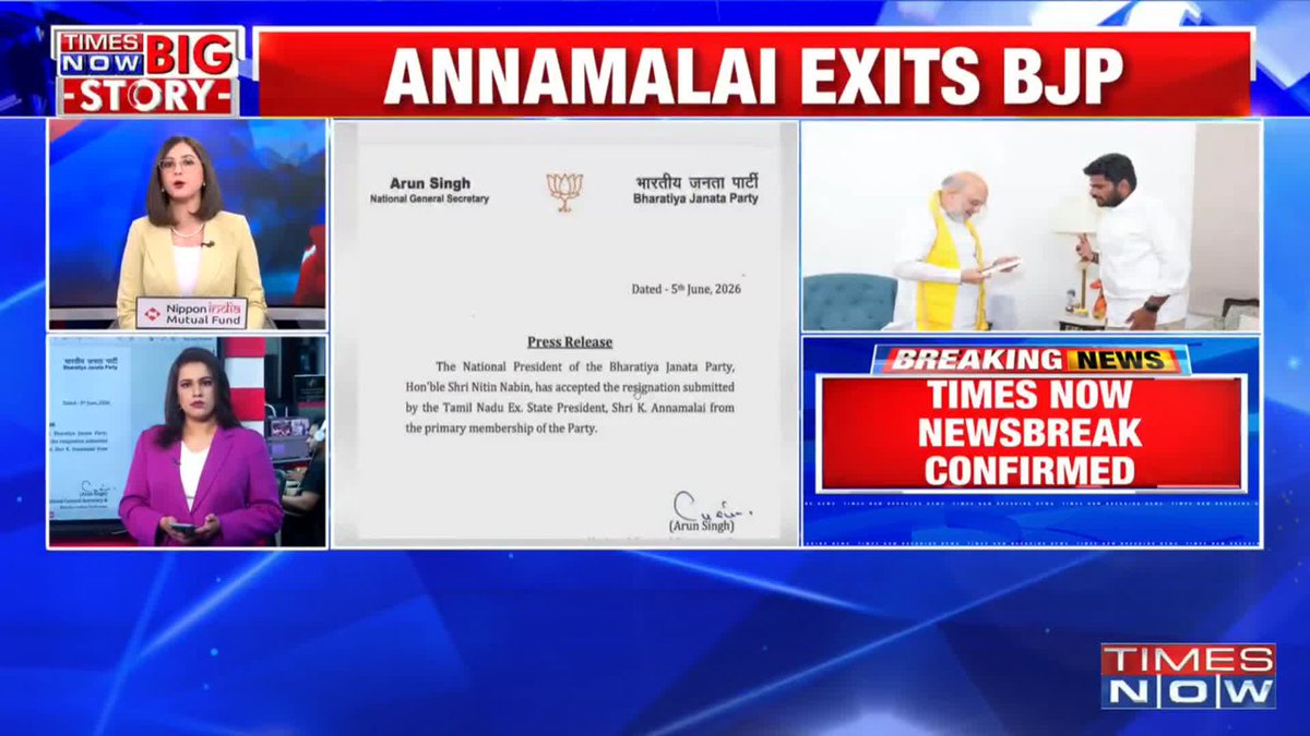 BJP National President .Nitin Nabin Ji has accepted resignation submitted by Annamalai from Primary Membership of Party. If Annamalai understands & follows 'guidelines' given by .Amit Shah Ji, its Beginning of End Of Divisive 'Linguistic' & 'Regional' Politics in Tamil Nadu. 'Dravidian Model' Created Hate for BJP in Tamil Nadu. Now In Coming Years Tamil Nadu will Embrace BJP without BJP's Existence, IF Annamalai plays well.