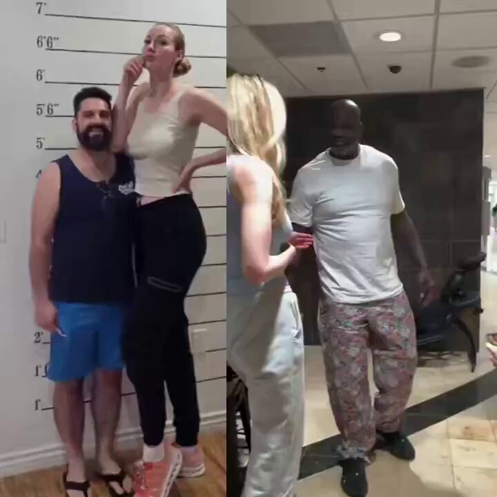 Eski basketbolcu Shaq, dünyanın en uzun boylu profesyonel mankeni Ekaterina Lisina ile tanıştığı anları paylaştı.