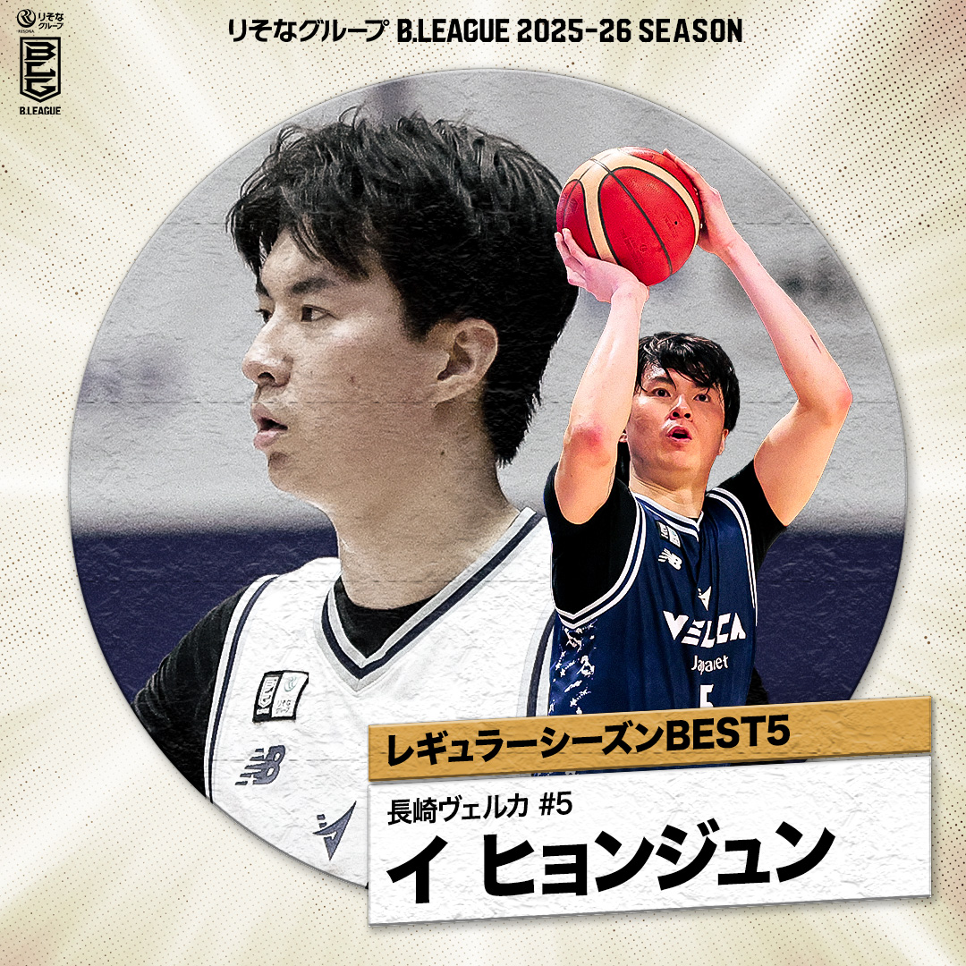 高い成功数と確率を兼ね備えたスーパーシューター🏹 Bリーグにその名を轟かせた韓国の至宝💎 長崎#5 イ ヒョンジュン（SG・SF｜201cm） 長崎ヴェルカ 公式 #Bリーグ #りそなグループ
