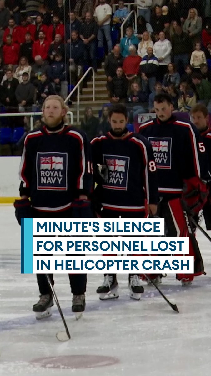 "Their sacrifice will not be forgotten" A moment's silence took place before the start of the IS Ice Hockey final, to pay tribute to the three Royal Navy helicopter crash victims