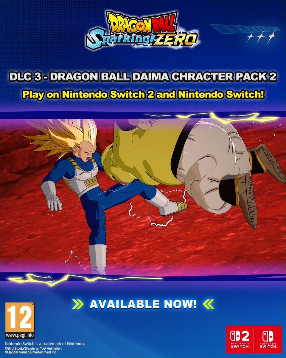 DRAGON BALL: Sparking! ZERO - DAIMA Character Pack 2 drops on Nintendo Switch 2 and Nintendo Switch!