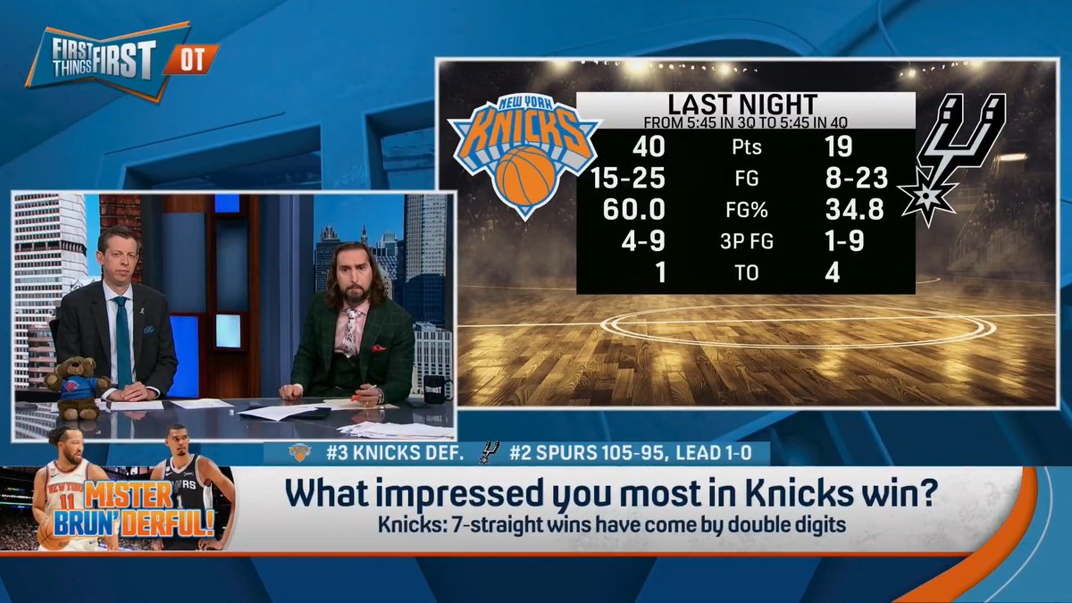 nick wright: “Why do you think the Spurs are better?” Danny Parkins: “I still think that going through the West and their defense…the aggregate numbers say that the Spurs are the better team.”