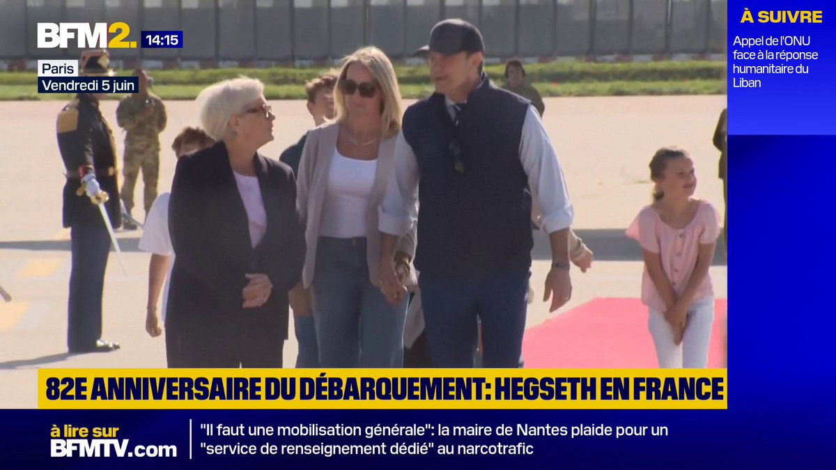 Le secrétaire américain à la Défense Pete Hegseth est arrivé en France pour le 82e anniversaire du Débarquement en Normandie #BFM2