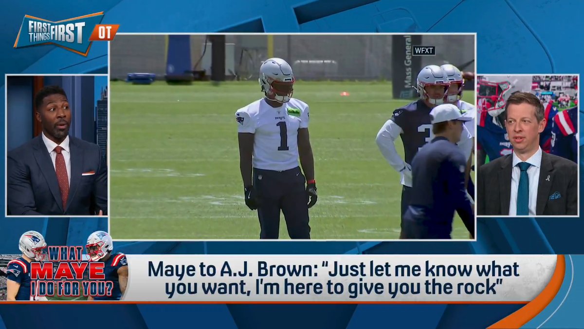 “There’s just no way this doesn’t work... It does feel like they are going to be a better team with a worse record.” @DannyParrkins reacts to Drake Maye and A.J. Brown teaming up at Patriots OTAs: