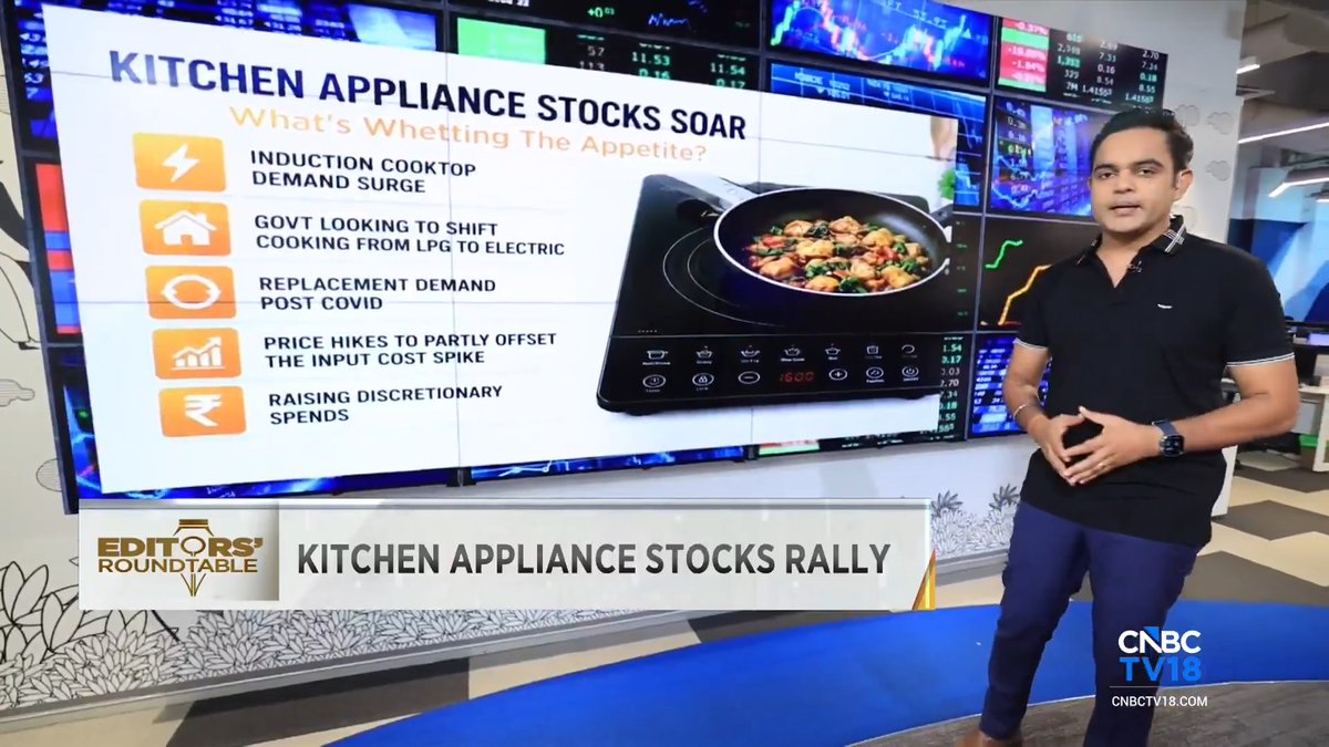 Is the Kitchen heating up again 🤔 1️⃣ Induction cooktop demand surge 2️⃣ Government leaning towards shifting cooking from LPG to electric 3️⃣ Replacement demand kicking in post COVID #StocksInFocus TTK Prestige Hawkins Cookers Stove Kraft
