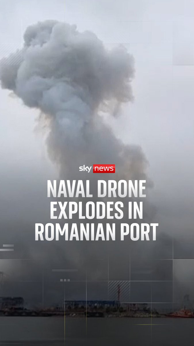 Watch: A naval drone similar to the 'type used in the war in Ukraine' has exploded in the Romanian port of Constanta, according to the Romanian Ministry of National Defence