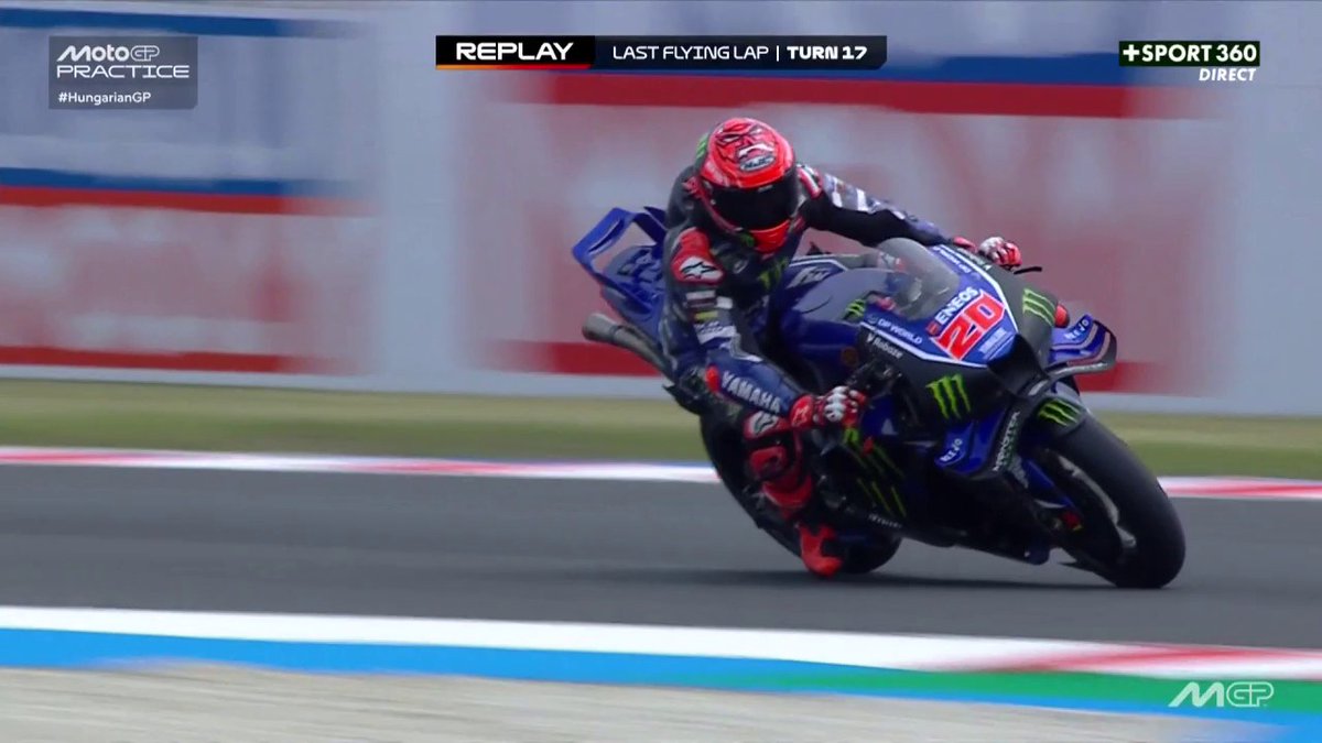 C'est pas passé loin ! 😕 Premier non qualifié de ces Essais, Fabio Quartararo devra passer par la Q1 où il affrontera notamment Francesco Bagnaia, demain dès 10H45 sur C+SPORT360 #HungarianGP | #MotoGP