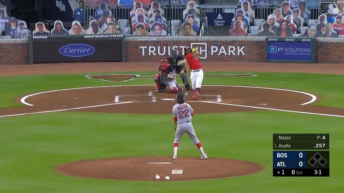 Conversely, LONGEST average home run distance among hitters with 100+ homers in Statcast Era: 1. RONALD ACUÑA JR. (417 feet) 2. Giancarlo Stanton (414 feet) T3. Ryan McMahon ??? (413 feet) T3. C.J. Cron (413 feet) T5. Jorge Soler (412 feet) T5. Shohei Ohtani (412 feet) T5. Marcell Ozuna (412 feet) T5. Nelson Cruz (412 feet)