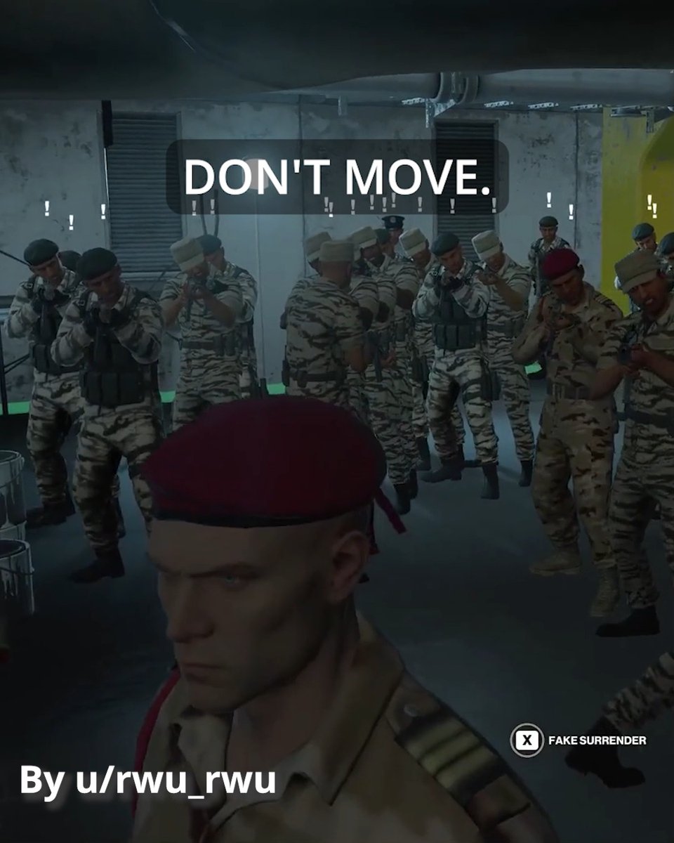 Reddit user rwu_rwu gets stuck between a rock and a hard place. 🪨 #HITMAN #Agent47