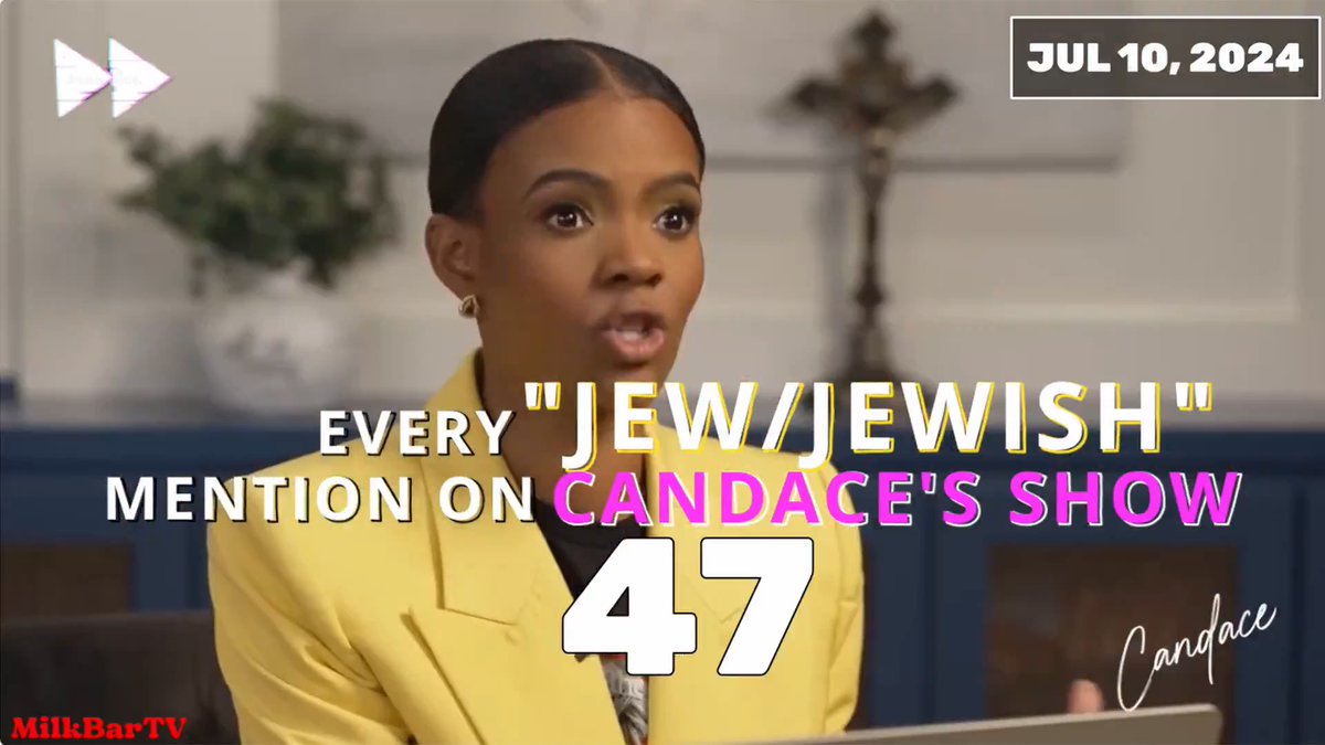Candace Owens assured Russian state-operated RT that she "had nothing against Jews and was just criticizing the foreign policy of a country." So let's count how many times Candace has referenced "Jew" or "Jewish" since launching her show in June 2024 through June 2026. SPOILER: It's a lot. And it's not because she's a fan of Jews. Quite the opposite.