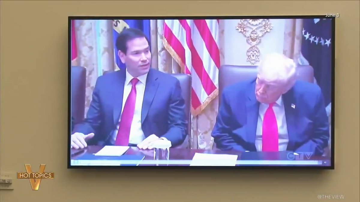 MARCO RUBIO SAYS TRUMP DIDN'T DOZE OFF IN PUBLIC: 'The View' co-hosts weigh in on a tense congressional hearing Wednesday when Secretary of State Marco Rubio was asked about Pres. Trump's recent history of nodding off at work.