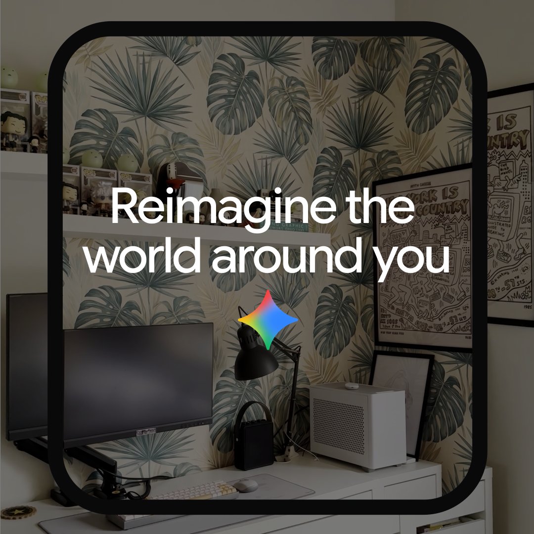 You can now create and edit images directly in Gemini Live. Whether testing out room decor, getting help with math, or creating shareable memes, it all happens in real-time. Just open the Gemini app, tap the Live button, share your camera, and tell Gemini what you want to see.