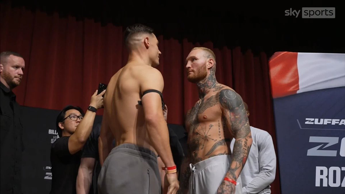 A tense face-off between Chris Billam-Smith and Ryan Rozicki ahead of their main-event at #ZuffaBoxing07 👀