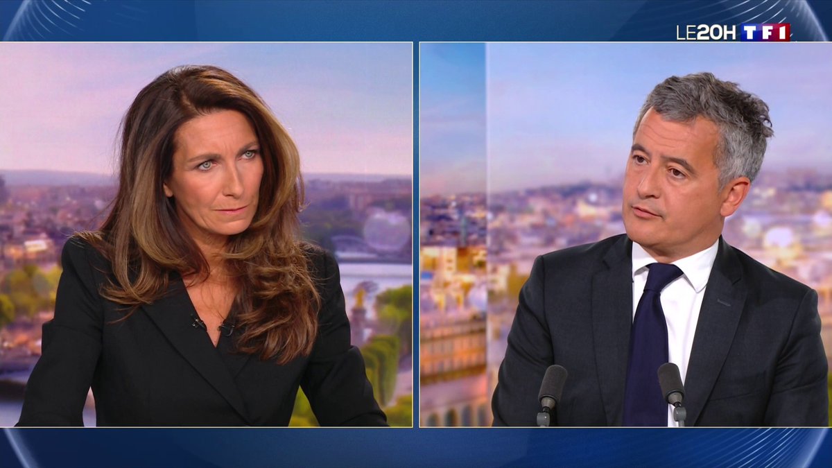 "Ce que demande le ministre c'est de prioriser d'abord les plaintes qui concernent les viols des femmes et des enfants, ensuite le reste. Ça n'a pas été priorisé, l'argument des moyens n'est pas un bon argument", Gérald DARMANIN 📺 #LE20H avec Anne-Claire Coudray