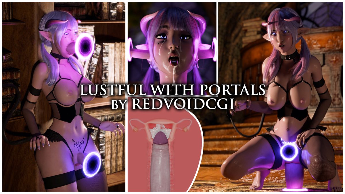 Lustful With Portals Succubus! [Redvoidcgi] Original: succubus futanari self deepthroat portals triple penetration creampie stomach bulge ahegao moaning VA sound heat 17:34 fire! 🍑🍆💦 Full uncut here 👇 #Rule34 #Succubus #Futanari #Portal #Ahegao #NSFW