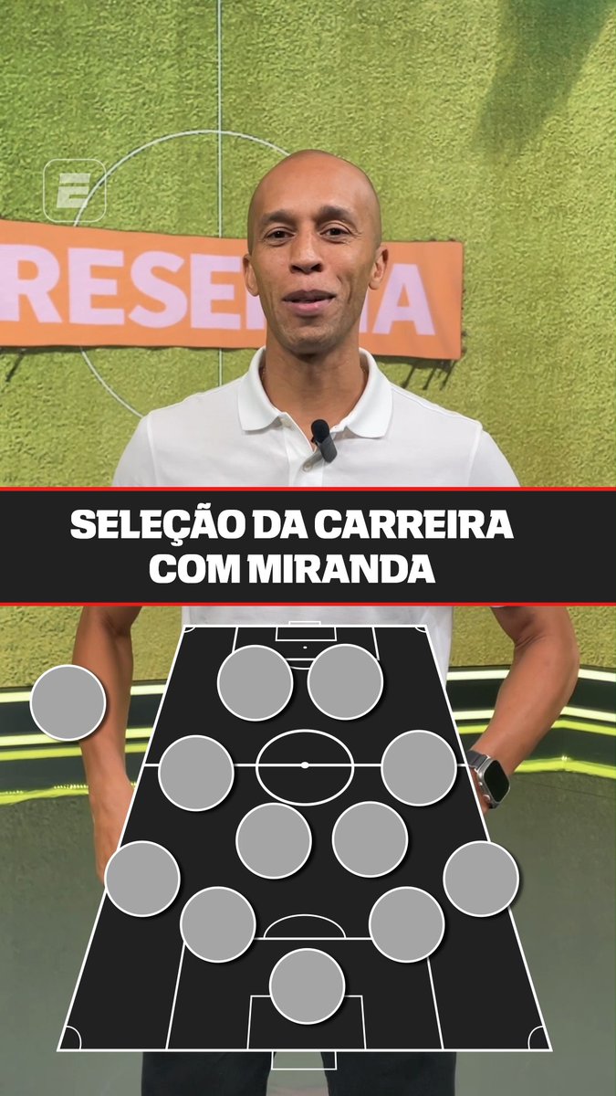 Ex-zagueiro Miranda elegendo a seleção da sua carreira: Courtois, Ilsinho, Miranda, Godín e Júnior; Koke, Hernanes, Tiago Mendes e Arda Turan; Diego Costa e Falcao García. Técnico: Muricy Ramalho. 🎥 ESPN Brasil | SportsCenter Brasil