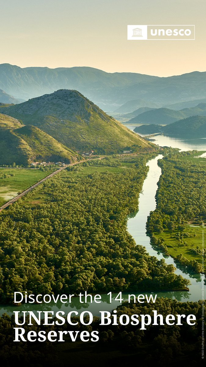 On #WorldEnvironmentDay, UNESCO designates 14 new #BiosphereReserves across 14 countries, bringing the World Network of Biosphere Reserves to 797 sites in 145 countries! Three countries welcome their first biosphere reserves: Montenegro, Timor-Leste, and Aruba which sees its entire territory designated as such. These territories are living examples of how people and nature can thrive together: protecting biodiversity, supporting sustainable development and strengthening local communities. ▶️ Watch the video to discover them and read our press release: #ForThePeople #ForNature UNESCO_MAB UNESCO_DG