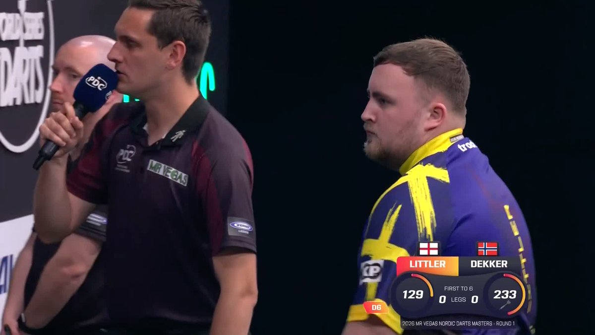 BUSTS 129, TAKES OUT 129! Luke Littler manages to BUST 129, before taking it out on the bullseye in his following visit! 🤣 📺 #NordicDarts26
