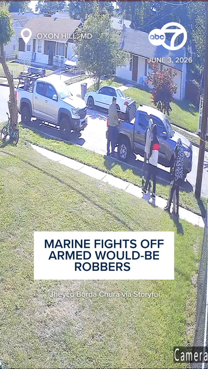 NOT TODAY: A Marine flipped the script on armed would-be-robbers who were seen on camera holding him at gunpoint allegedly demanding his belongings. That’s when Jheyco Borda Chura said he made a split-second decision to grab the suspect’s gun.