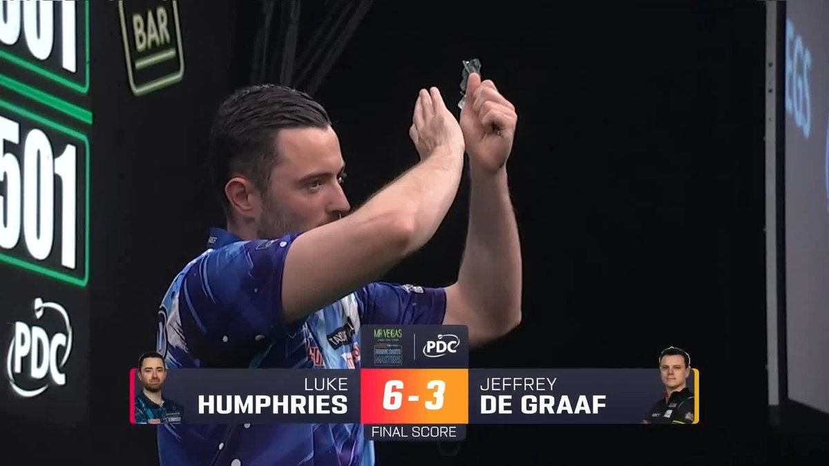 IMPERIOUS FROM HUMPHRIES! 👏 What a performance! 🔥 Luke Humphries averages almost 110 to defeat an impressive Jeffrey de Graaf and seal his spot at Finals Day! 📺 #NordicDarts26