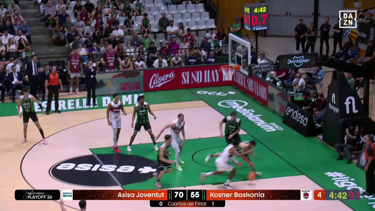 🔌 𝗟𝗮 𝗣𝗘𝗟𝗔𝗗𝗔 𝗱𝗲 𝗖𝗔𝗕𝗟𝗘 𝗱𝗲 𝗞𝘂𝗿𝘂𝗰𝘀 El faltón a Guillem Vives y la tangana posterior. #LigaEndesaxDAZN 🏀
