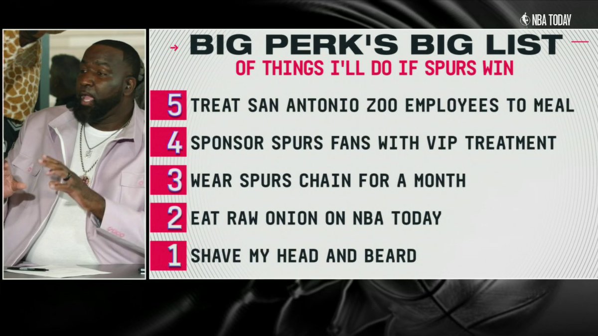 What Kendrick Perkins will do if the Spurs win the NBA Finals... 😅 Wait for the last one 😭