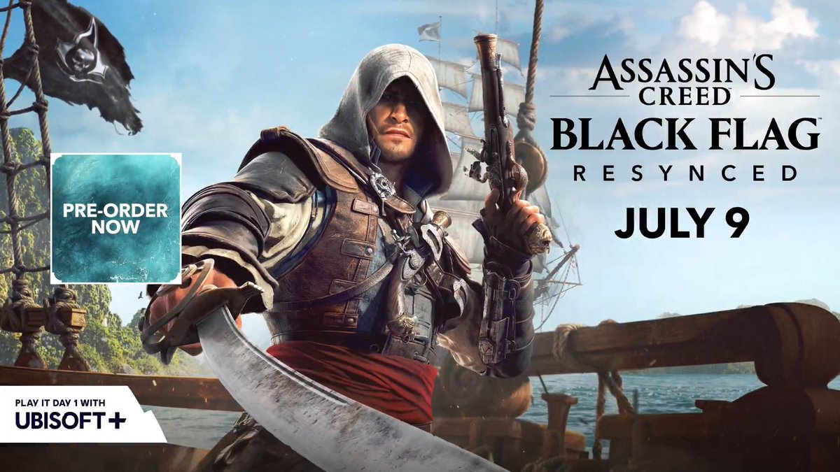"After you, Captain..." Assassin's Creed Black Flag Resynced is only weeks away, launching this July 9th! Watch Assassin's Creed 's newest trailer from #SummerGameFest with a special track: Leave Her Johnny, Resynced by Woodkid.