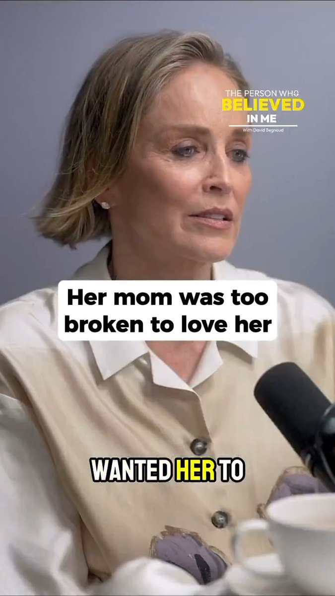 Sharon Stone says she spent her life waiting to hear three words from her mother: "I'm proud of you" and "I love you" Even at the very end, she was still hoping. One of the more emotional moments from our conversation on The Person Who Believed In Me.