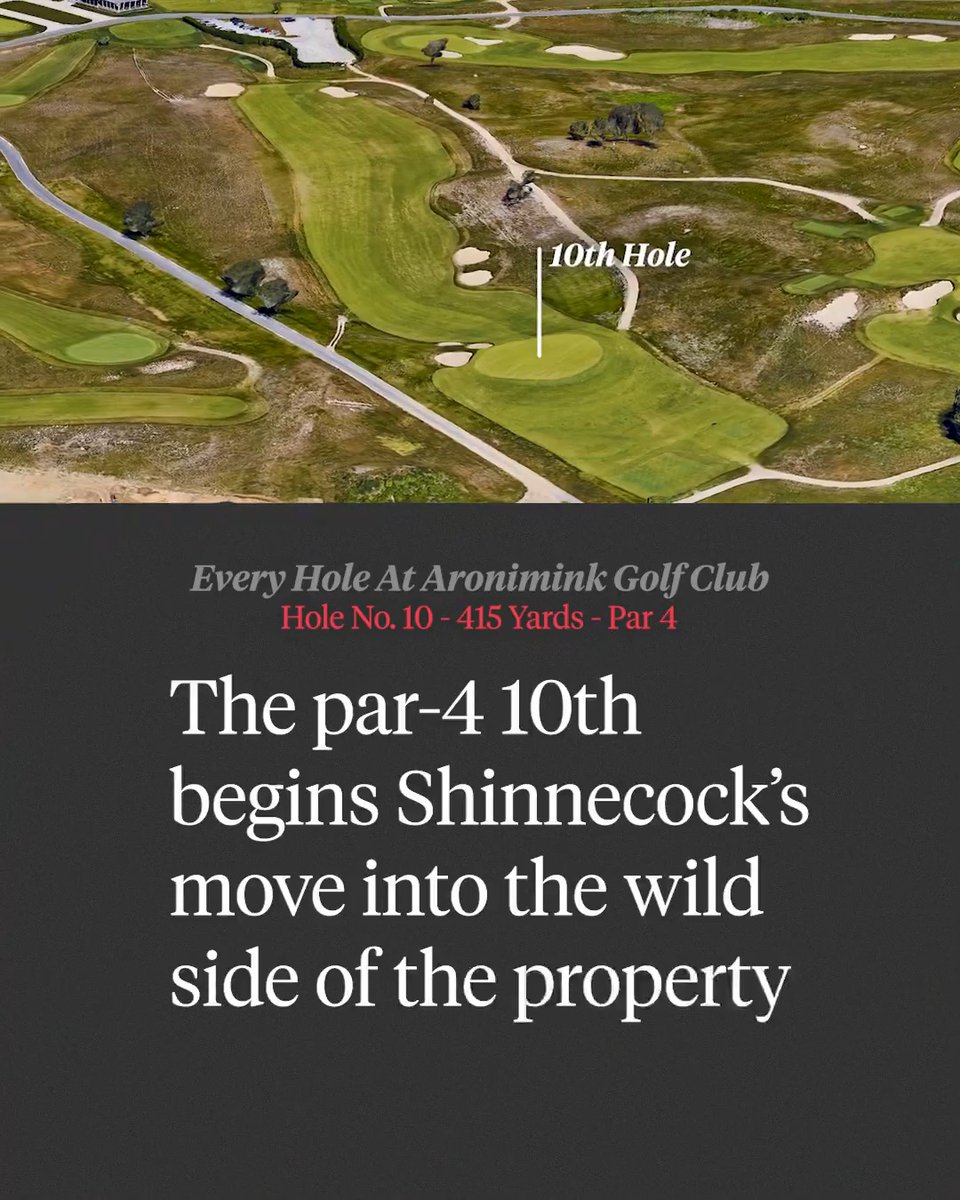 Shinnecock's par-4 10th begins the move into the wild side of the property. Watch our tour of Every Hole At Shinnecock: