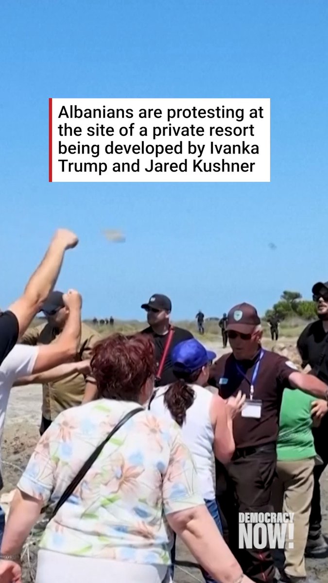 Protests have erupted in Albania over a luxury private island resort being built by Ivanka Trump and Jared Kushner.