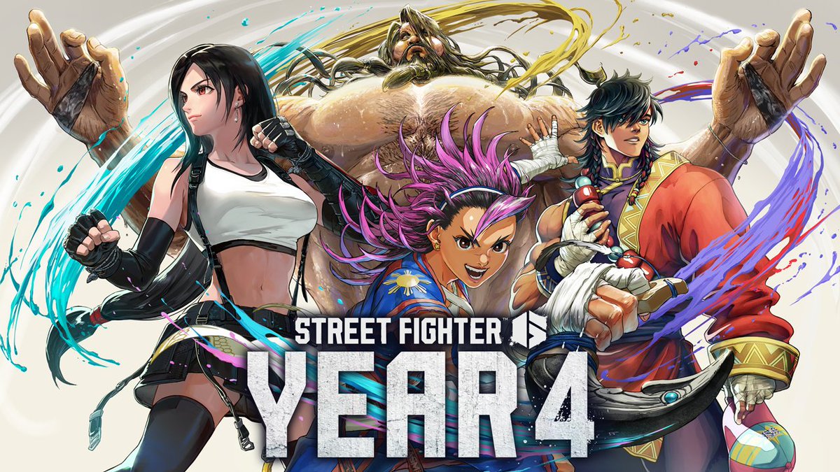 Year 4 of #StreetFighter6 welcomes Tifa from the FINAL FANTASY VII Remake Series! 🗡️ Yasmine - August 3, 2026 💨 Arjun - Autumn 2026 ☄️ Tifa - Early 2027 👊 Bosch - Spring 2027 Brand new characters, a guest character, and the second protagonist from World Tour are ready!