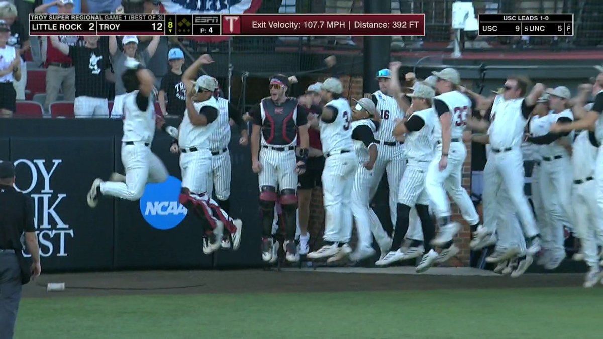 TROY GRAND SLAM 🔥 Jabe Boroff gets his second grand slam of this NCAA tournament 💪