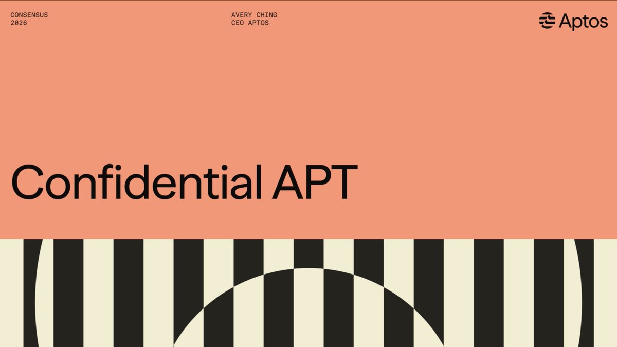 Privacy features at the protocol level. Confidential APT encrypts balances and transaction amounts while keeping identities visible onchain—sub-second, sub-cent, entirely opt-in. Aptos Labs' avery.apt 🇺🇸 with The Block's Gareth Jenkinson